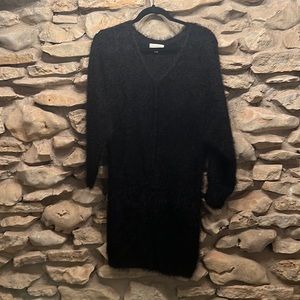 Fuzzy sweater dress.